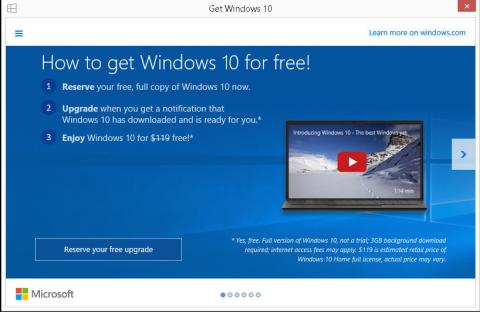 Get Windows 10 Upgrade Notice