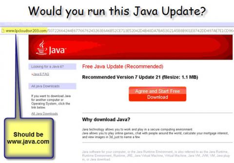 fake java update, junkware scam